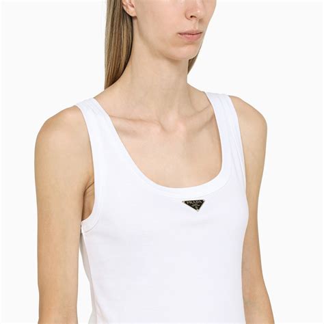 prada white vest|Prada sleeveless top.